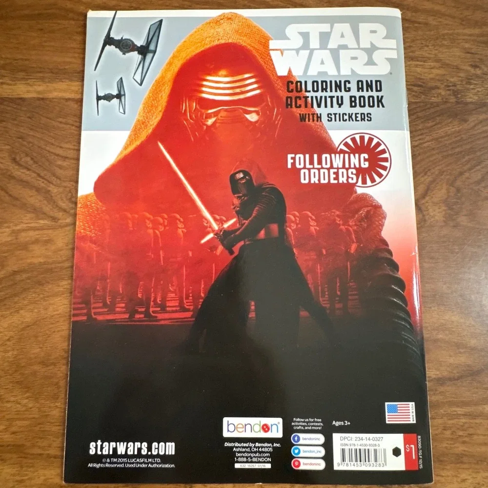 Star Wars The Force Awakens Coloring Activity Book Stickers Kylo Ren Bendon 2015
